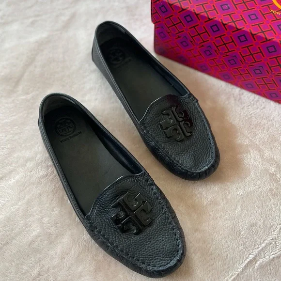 Tory Burch Black Lowell 2 Driver Tumbled Loafer - Picture 5 of 12